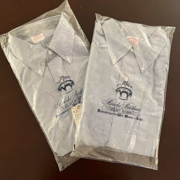 BROOKS BROTHERS MAKERS Blue Oxford Cloth Button-Down Dress Shirt 16/33 - Picture 3 of 5